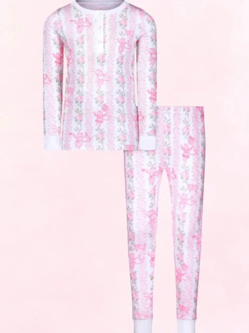 NWOT Roller Rabbit X LoveShackFancy Kids Pink Heirloom Monkey PJ sz.10